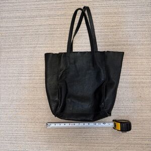 Black Leather Tote Bag